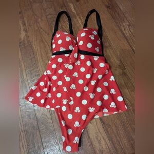 Torrid Disney Minnie Mouse Tie-Front One-Piece Swimsuit Size 2x